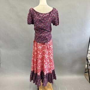 Vintage 70s Fadoosie western peasant style skirt and top set size 7 square dance